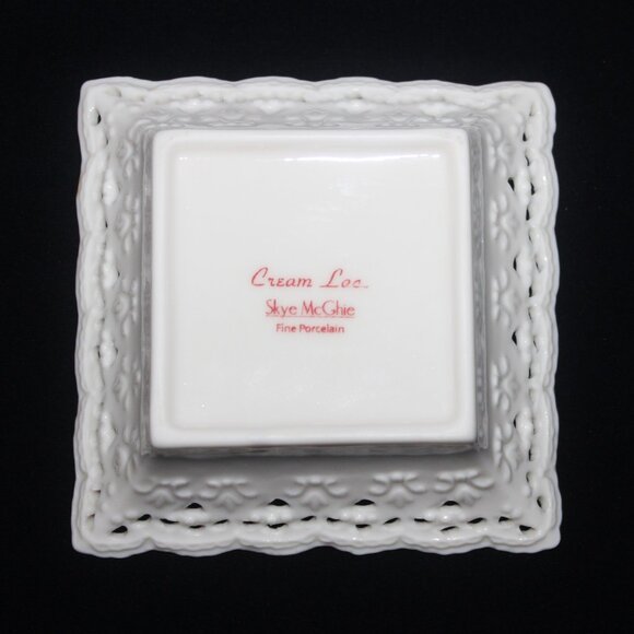 Lovely Trinket Dish | Skye McGhie Cream Lace Porcelain Jewelry Dish - Picture 5 of 5